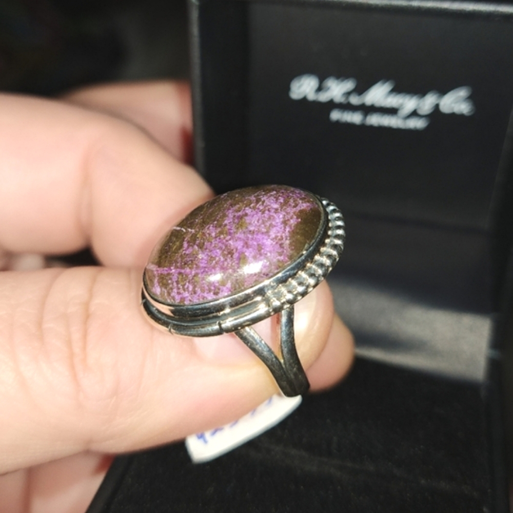 Sterling Silver Stichtite Handmade Ring size 8.5